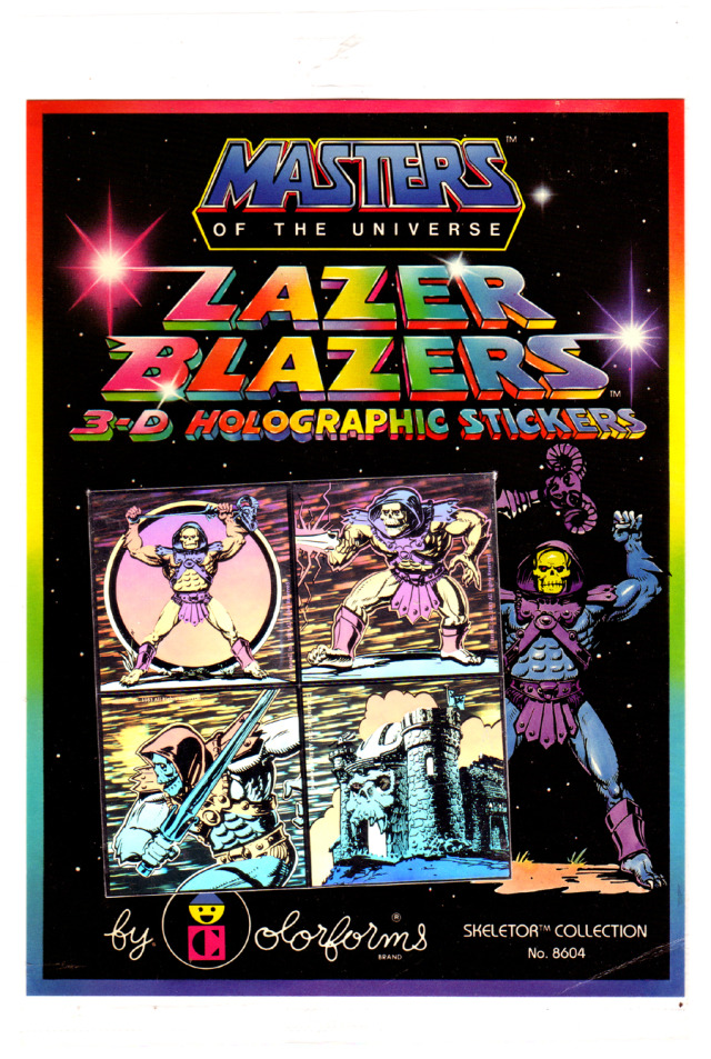 Masters of the Universe Lazer Blazers 3-D Holographic Stickers - Skeletor Collection #masters of the universe #motu#skeletor#vintage#sticker#stickers#hologram