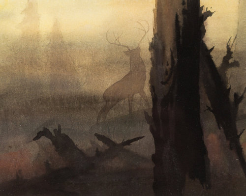 shear-in-spuh-rey-shuhn:MAURICE NOBLEBambi Concept ArtWatercolor