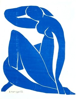 vashtifunyun:theleoisallinthemind:  Henri Matisse, Nu Bleu II, 1952  I saw the blue nude