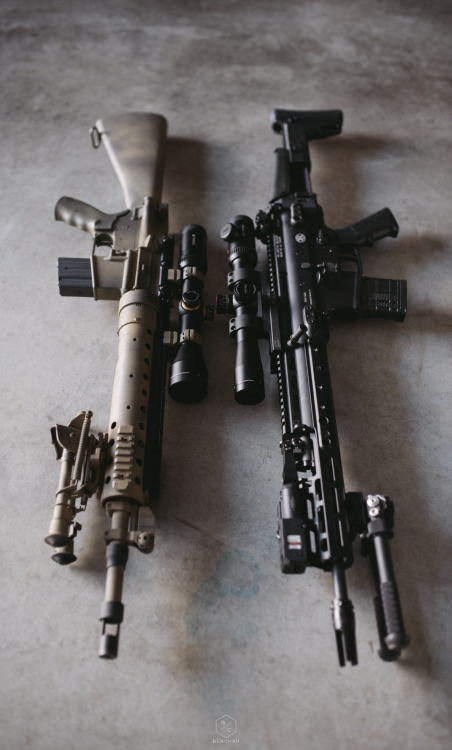 im-gilley:  benchau:  SCAR 16 & Mk12 Mod 0 Old school SPR meets new school SPR. ben chau   100% plan on getting an Mk12 of some type. Even if it’s a clone, love me some SPR.