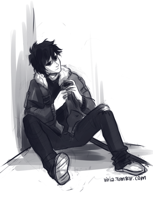 viria: an AU in which Nico is ‘adopting’ an abondoned baby crow and it now thinks Nico i