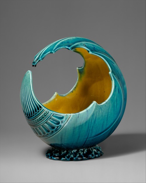 heaveninawildflower:Wave bowl (circa 1880). Attributed to Christopher Dresser (Scottish).Made by the