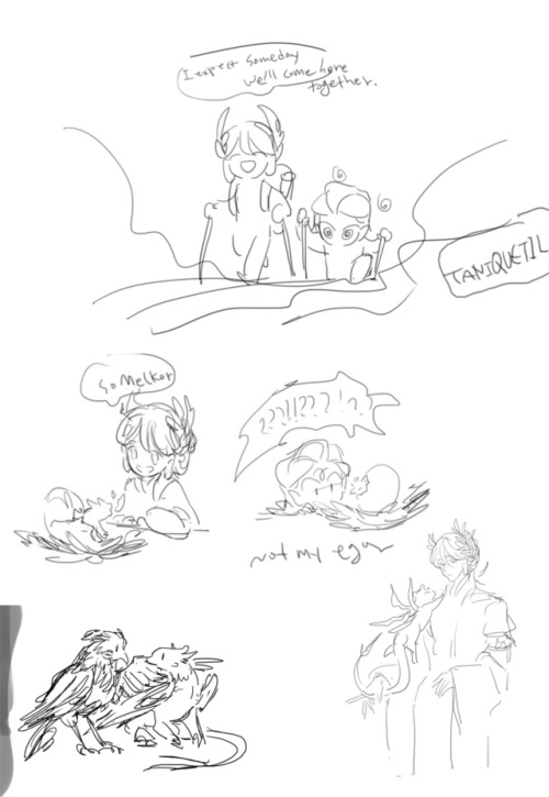 Some Manwe&Melkor doodles
