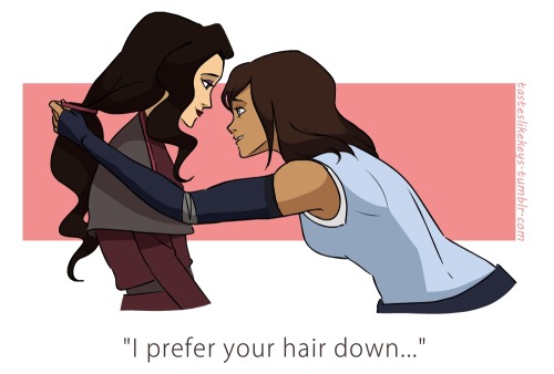 threehoursfromtroy: tasteslikekeys:  Quick sketch! Quick color! Like I said, I had this idea and would likely end up doing it anyway.  Countdown until Book 4 premiere!!!!  *Asami goes home and burns all her hair ties*  