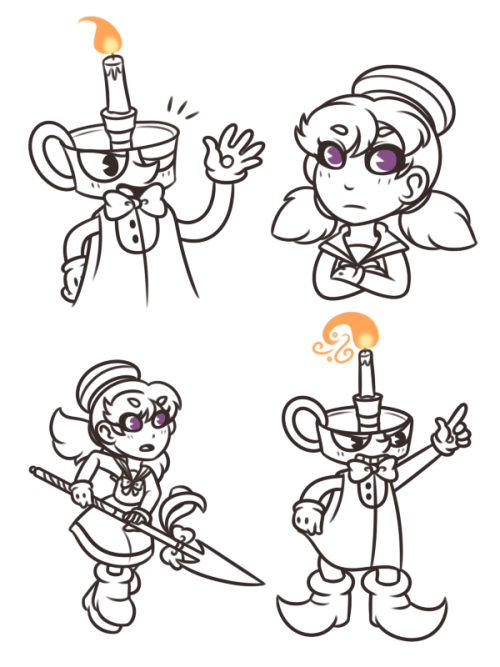 softsorbet: Yay more doodles of my Cuphead OC Lillie!This time she’s with her pal Canden who belongs