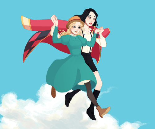 loona x howl’s moving castle! gowon as sophie and olivia as hye, as inspired by this! // twt