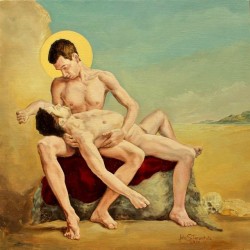 uranist-art:  John Tarantola – Artiste américain (U.S.) Via facebook 1|3  Pietà  Une Pietà exprime la pitié, la compassion qu’éprouve une personne à l’égard d’une autre. Des sculpteurs ont utilisé cette image emblématique de Pietà dans