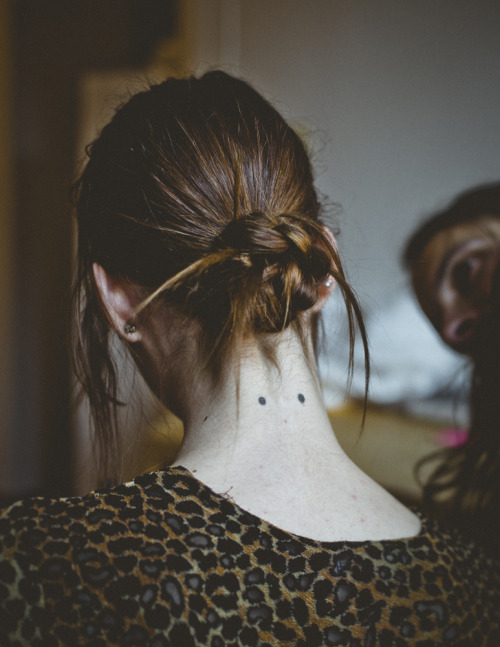 vangephoto:  Meghan Collison getting ready for the CFDA Awards 2014, with Clay Nielsen styling her h