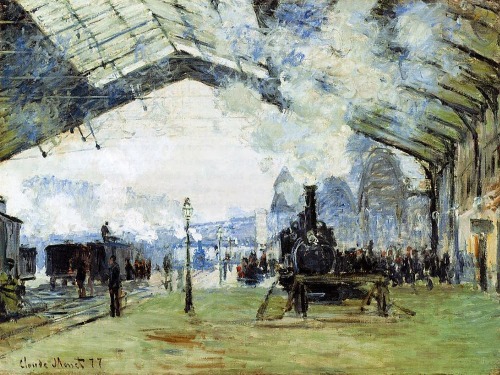 Train Stations and Claude Monet , 1877ImpressionismArrival of the Normandy Train, Gare Saint-Lazare 