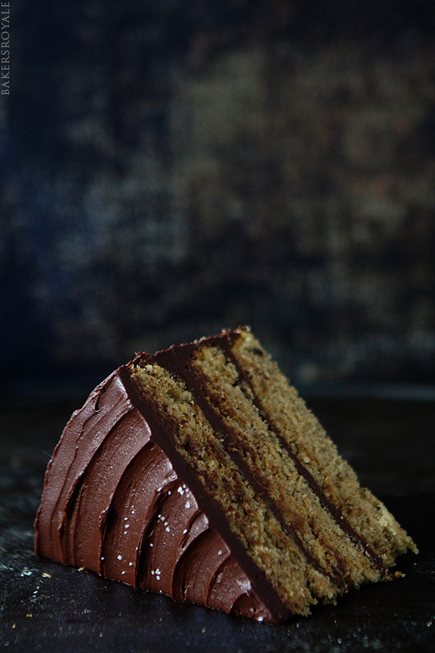 do-not-touch-my-food:  Brown Butter Banana Cake with Salted Dark Chocolate Ganache