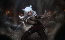 raikoart: Witcher Ahri - commissioned by