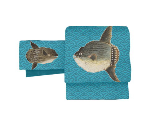 Sunfish on the waves, obi by GofukuyasanIt also exists in quieter variation, here paired with a love