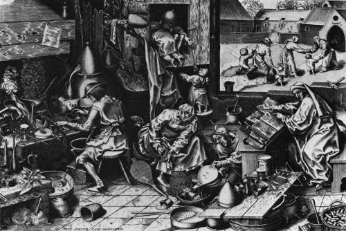 artist-bruegel:The Alchemist, Pieter Bruegel the ElderMedium: ink,paper