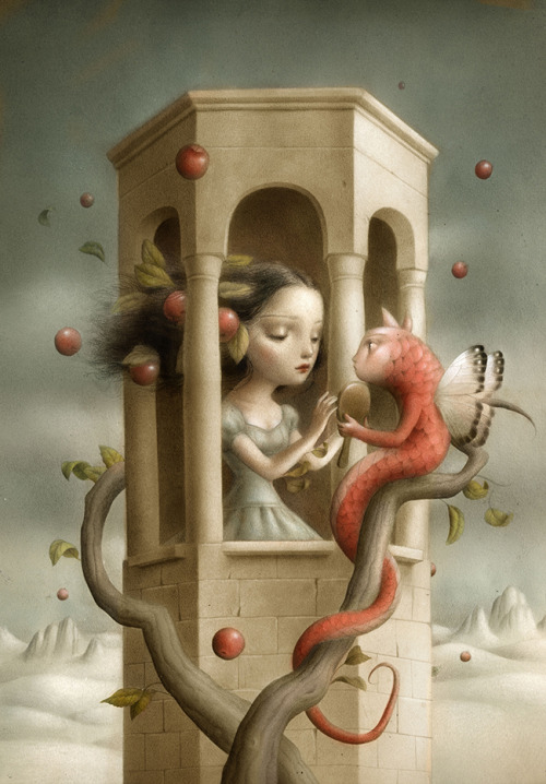 beautifulbizarremag:  ‘Eva’, 2010. Acrylic & pencil on paper, 30 x 42 cm by Nicoletta Ceccoli in ‪#‎beautifulbizarre‬ Issue 008  Get your copy of #beautifulbizarre today ~ In print via our Stockists: https://beautifulbizarre.net/shop/stockists/