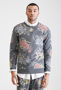 pastel-cheap:  UnisexRose Print Sweatshirt/Sweatpants