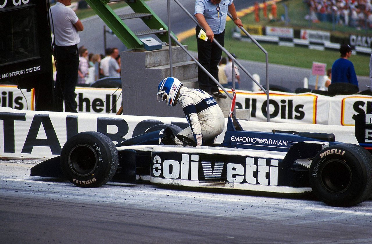 Legends of Racing — Derek Warwick climbs out of his Brabham BT55 after