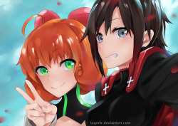 kurokami-taichi:  Ruby &amp; Penny by   MK  