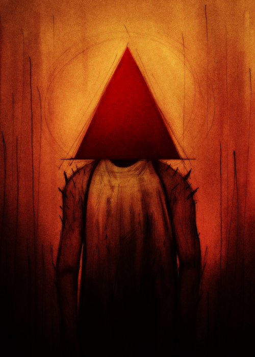 Old drawing of Pyramid Head from a dream I had + other dream drawings