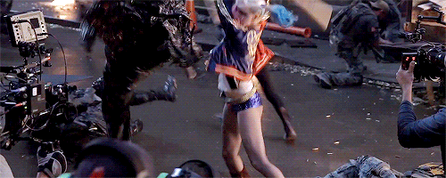 dailydccu:Margot Robbie as Harley Quinn on the set of Suicide Squad