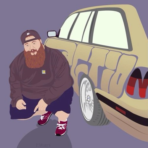 sk8roach:  Piece I did of Action Bronson yesterday haha letters are a little shitty but fuck it. 