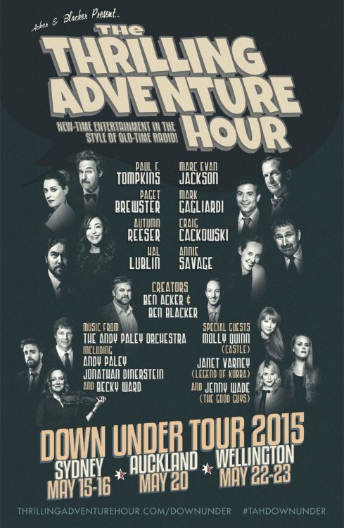 Thrilling Adventure Hour Down Under Tour 2015 - Poster Art by Allen Harris The Thrilling Adventure H