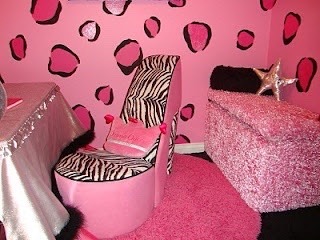I Will Have A Cheetah Print Themed Wall And A Wall With Two Tone Pink Stripes!! 