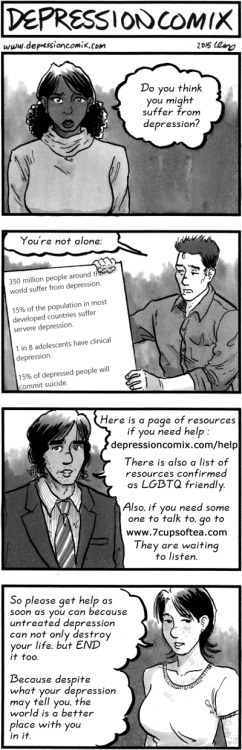 depressioncomix:  depression comix #0 - visit the comicResources I have compiled for getting helpSeven Cups of TeaThe world is a better place with you in it.