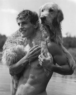 supveda:  provings:  icy-brunette:  hot guy + abs + cute dog = yay  Perf photo  he’s so cute