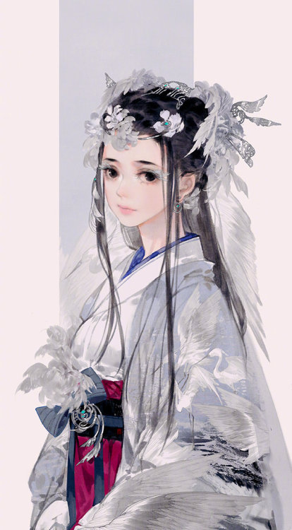 美人画 (5/?)Paintings of beauties in traditional Chinese hanfu, Part 5 (Part 1/2/3/4) by Chinese artist