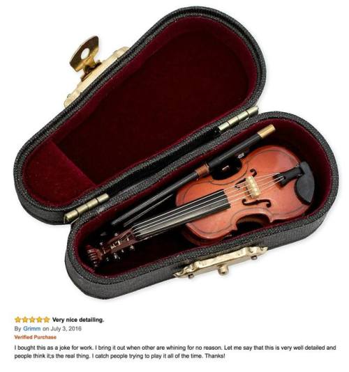 Violin Music Instrument Miniature Replica on Stand with Case, Size 3 in. Very detailed miniature rep