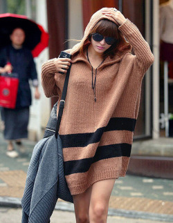 tbdressfashion:  TBdress striped long sleeve loose hooded sweater TBdress Halloween Free Shipping Activity