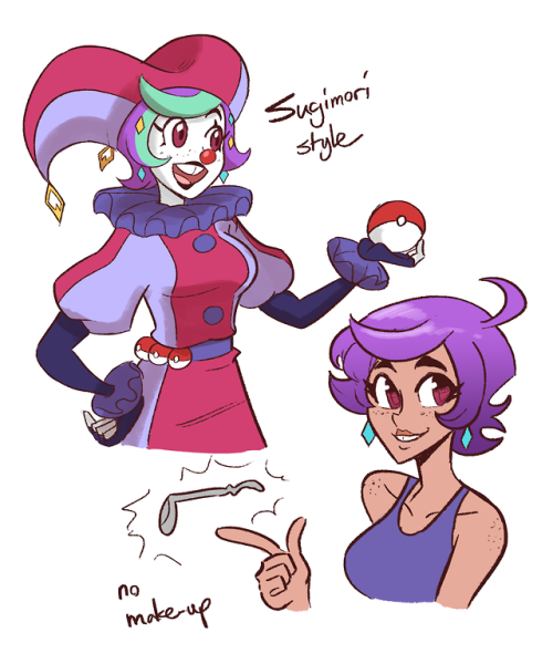 Wanted to post my gym leader OC, Rylie! She’s a clown who wants nothing but to spread laughter and c