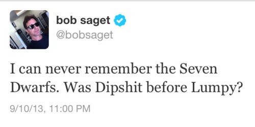 onewhodanceswithpenguins:Does anybody else follow Bob Saget on twitter?