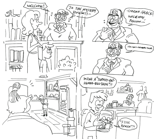 demona-silverwing:  charlattes:  I got tired immediately so I’m not gonna finish this….anyway Stanford watching the shop while Grunkle Stan is out  This must happen 