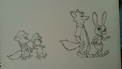 krystalmelodie:  More Zootopia fanart i drew and framed last night :3 ❤ ✌ like me on facebook.com/krystalmelodie or follow on IG @krystalmelodie! 