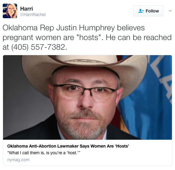 micdotcom:  Oklahoma Rep. wants men to have more say in women’s abortions, says