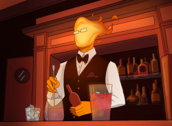 pixelzombe:  Wanted to draw Grillby mixing