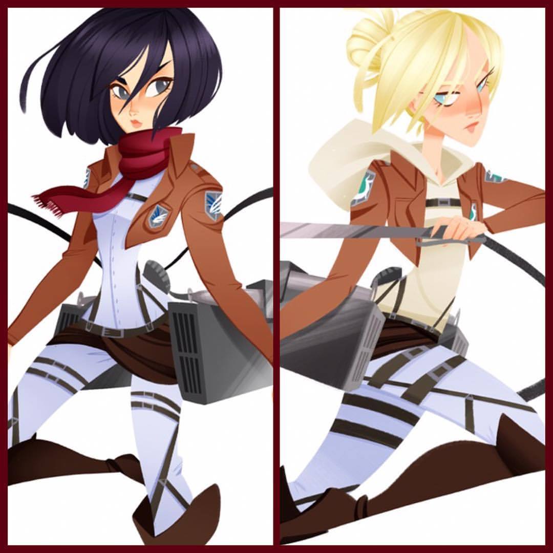 The Two ATTACK ON TITAN Ladies part of my 130 LADIES PROJECT!! Mikasa Ackerman and