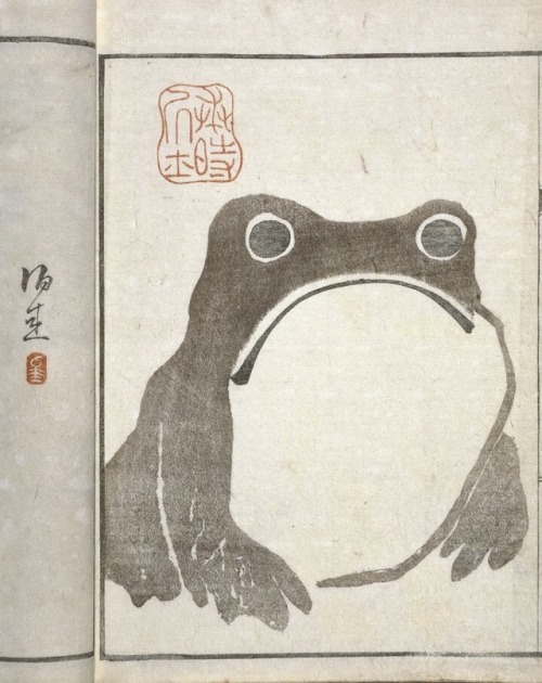 beifongkendo:Frog print from the Meika gafu (名家画譜, picture album) by Matsumoto Hoji, 1814.