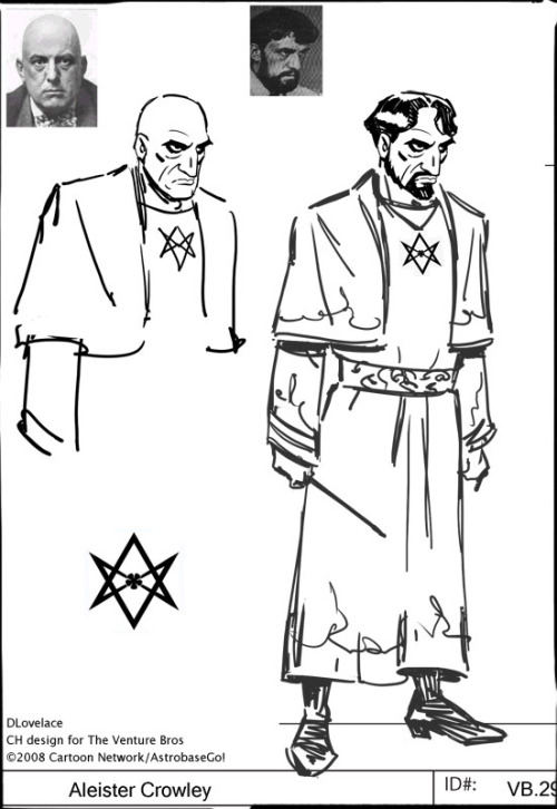 soulbots:Aleister Crowley character design by Douglas Lovelace for The Venture Bros.
