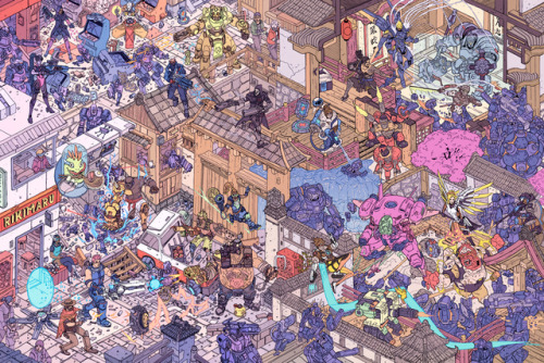 Hanamura Showdown!Here’s the official Overwatch collaboration that was created by Josan Gonzalez (le