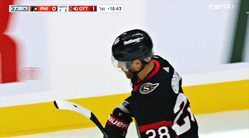 An Incredibly Long Suffering Claude Giroux Realising He Has To Go Rescue Timmy Again