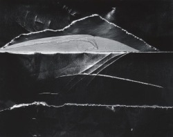 zzzze: Carl Chiarenza Untitled. Rochester, U.S.A., from the series ‘Noumenon 207’, 1987  [abstraction - dark image of torn paper, pale edges catching light] - gelatin silver print.