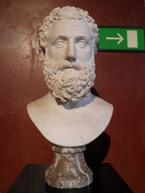 A portrait bust of the tragic playwright Aeschylus.  Roman copy, after a Greek original of the 4th c