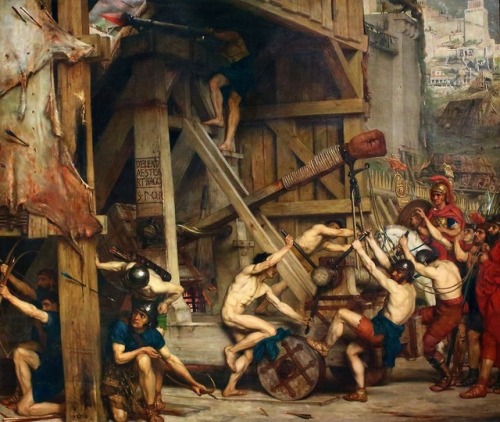 oldpaintings:The Catapult, c.1868-72 by Edward John Poynter (English, 1836–1919)