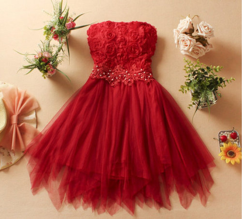 Homecoming dress Bridesmaid Sleeveless Bandeau Chiffon Pleated Elegant Dress Cocktail/ Evening Dress