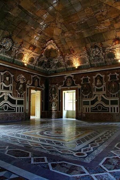 vintagepales:  1.  Salone degli specchi of Villa Palagonia in Bagheria, Sicily   2.  Interior of the Royal Castle , Caserta ,Italy   