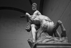 whileatsea:  Hercules beating the Centaur Nessus (San Niccolo, Florence, Italy)by António Alfarroba 