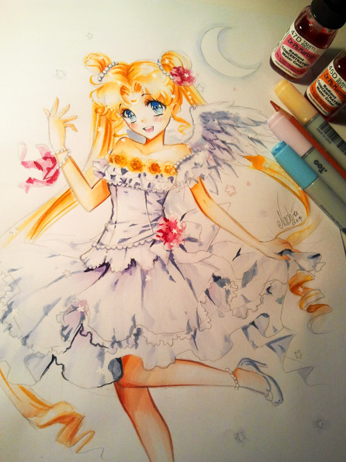 Little colored sketch of Princess Serenity. Do you like her dress? I designed it by my ownTools: F