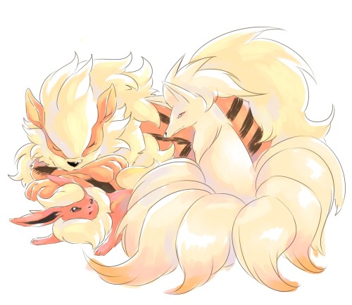 alternative-pokemon-art:  ArtistArcanine and Ninetales by request.